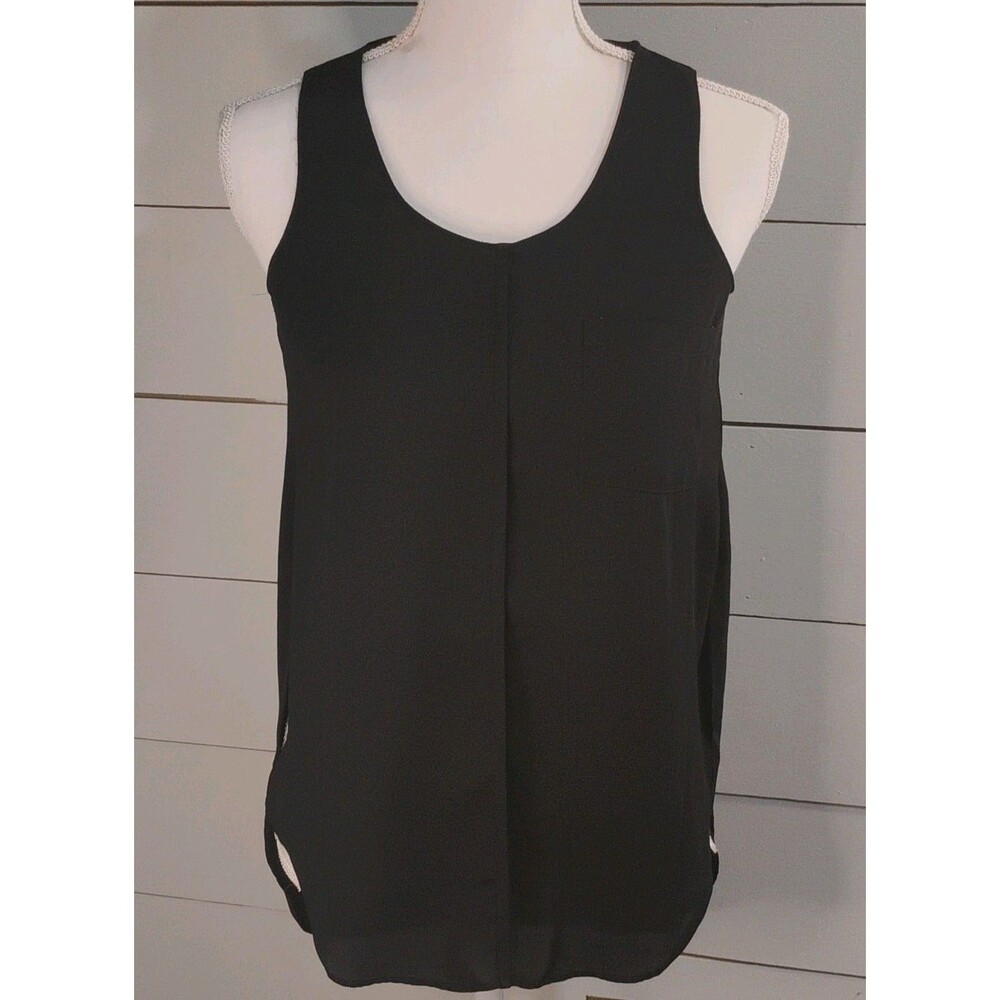 Express Black Chiffon HiLo Dark Academia/Flowy/festival/Capsule Tank Top XS